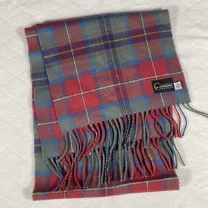 Guardian of Scotland 100% Pure New Lambswool Plaid Scarf Red Green Blue Fringe